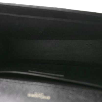 Saint Laurent Grain De Poudre Textured Mixed Matelasse Triquilt Medium Monogram Monochrome Satchel Black 5 of 9