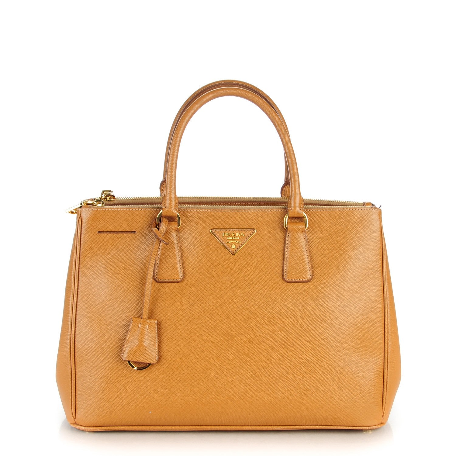 Prada Saffiano Medium Galleria Double Zip Tote Caramel 1 of 7