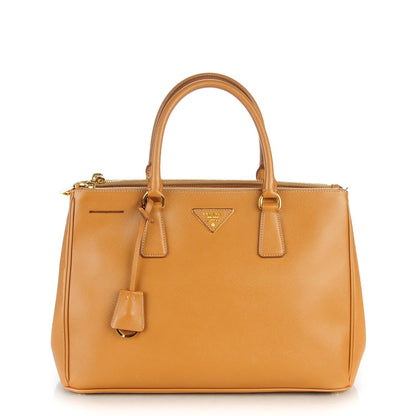 Prada Saffiano Medium Galleria Double Zip Tote Caramel 1 of 7