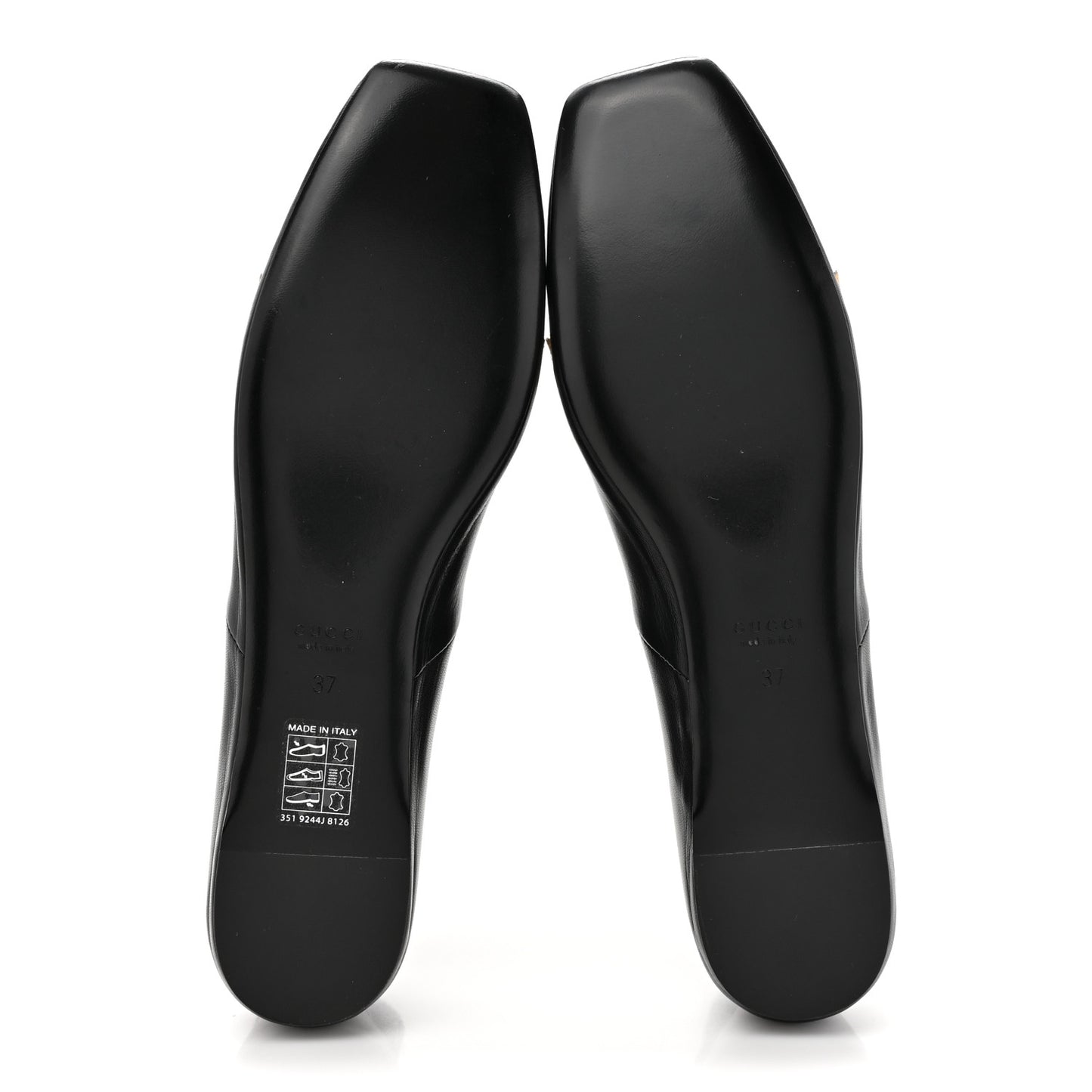 Malaga Kid Snakeskin Interlocking G Ballet Flats 37 Black