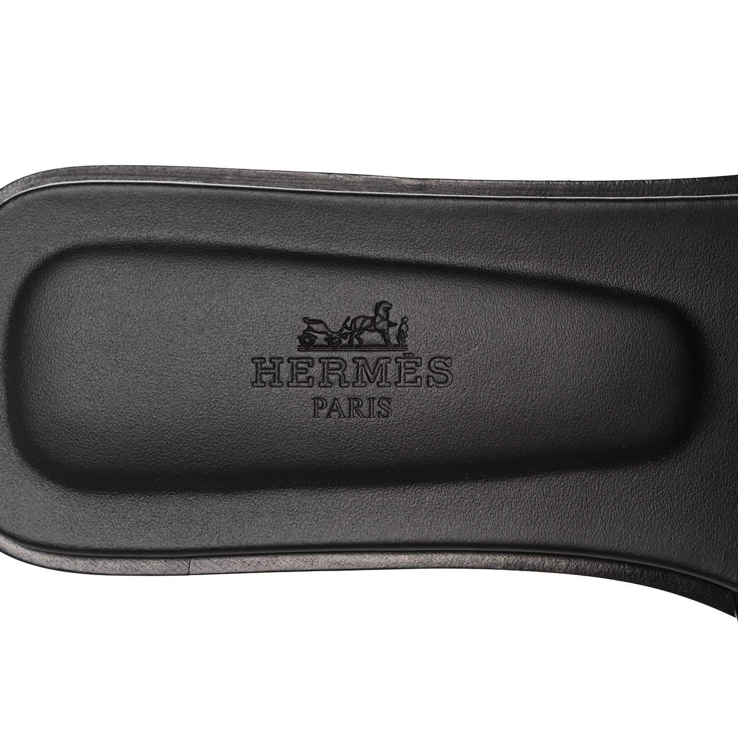 Hermes Box Calfskin Oran Sandals 38.5 Black 7 of 9