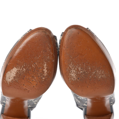 Louis Vuitton Monogram Denim Peep Toe Pumps 40 Blue 8 of 8