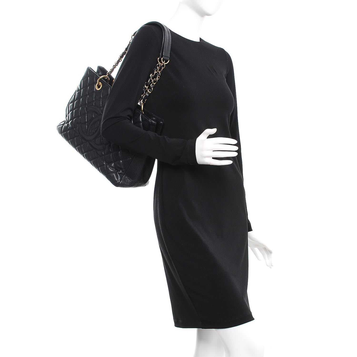 Chanel Caviar Quilted Grand Shopping Tote GST Black 2 of 9