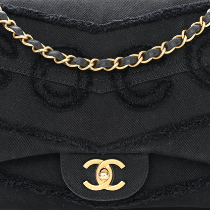 Chanel Denim Coco Jumbo Single Flap Black 8 of 10