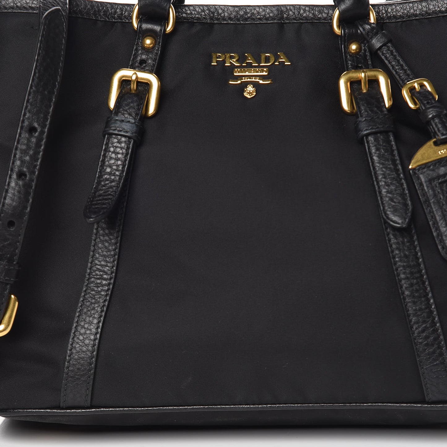 Tessuto Nylon Vitello Daino Tote Black
