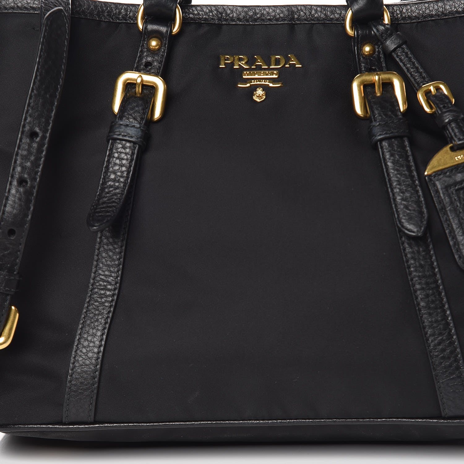 Prada Tessuto Nylon Vitello Daino Tote Black 10 of 10