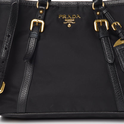 Prada Tessuto Nylon Vitello Daino Tote Black 10 of 10