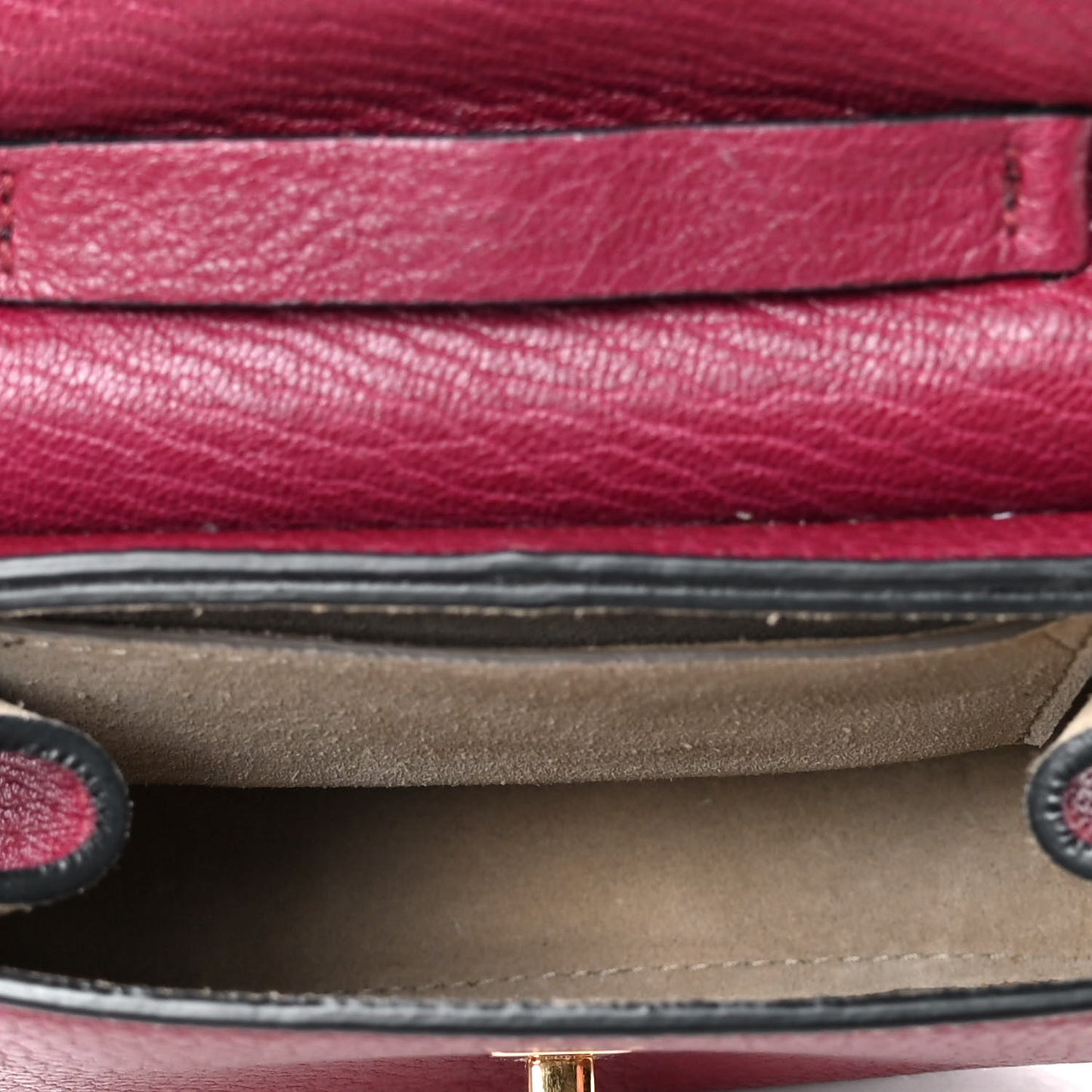 Grained Lambskin Nano Drew Shoulder Bag Wine Purple