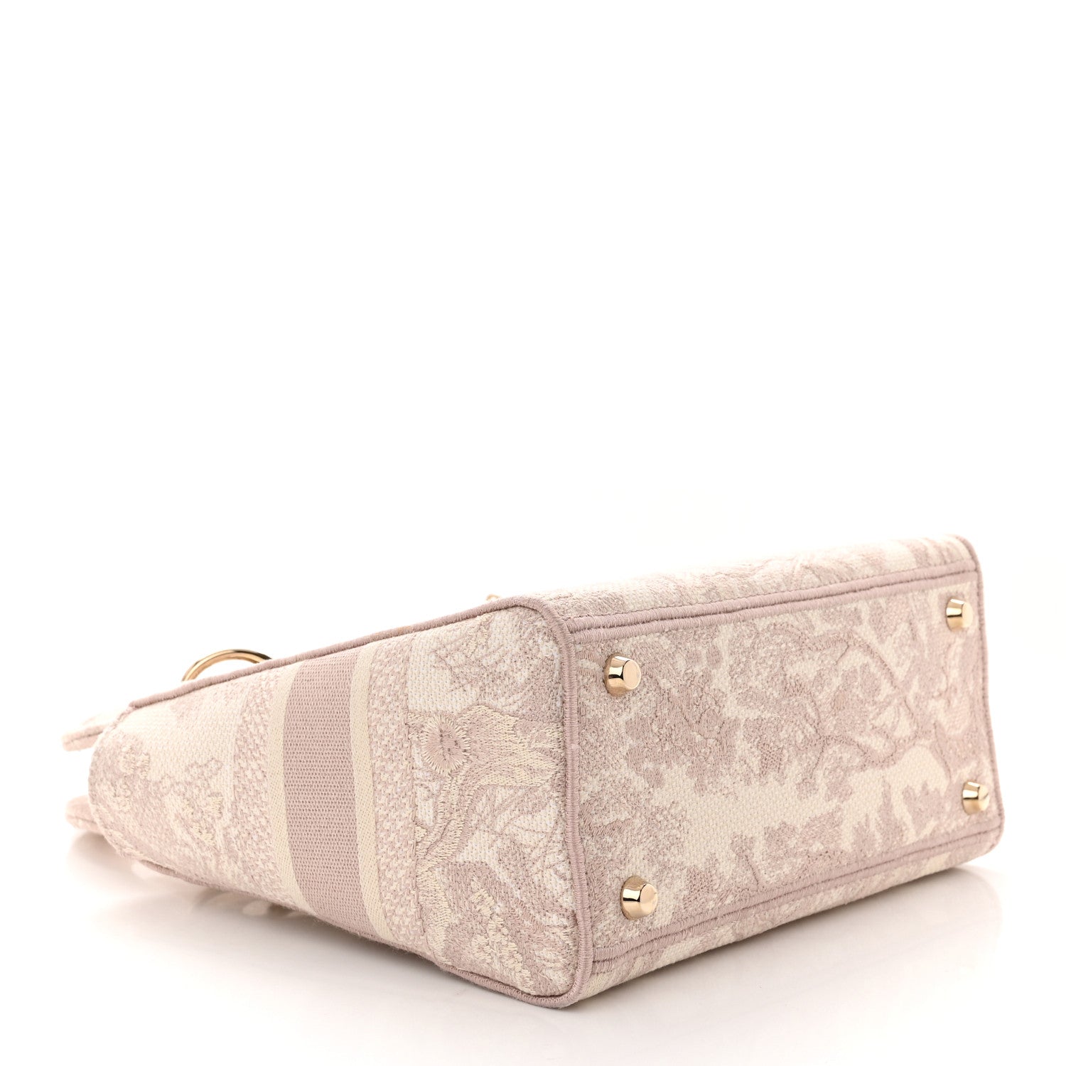 Christian Dior Canvas Toile De Jouy Reverse Embroidered Medium Lady D-Lite Rose 4 of 10