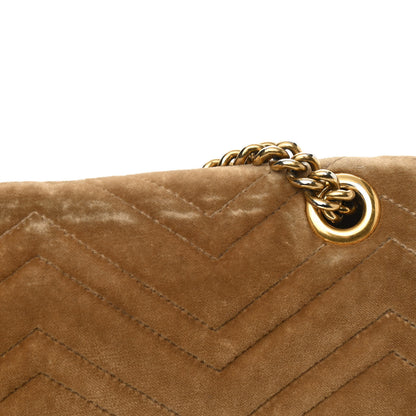 Gucci Velvet Matelasse Medium GG Marmont Shoulder Bag Taupe 9 of 12