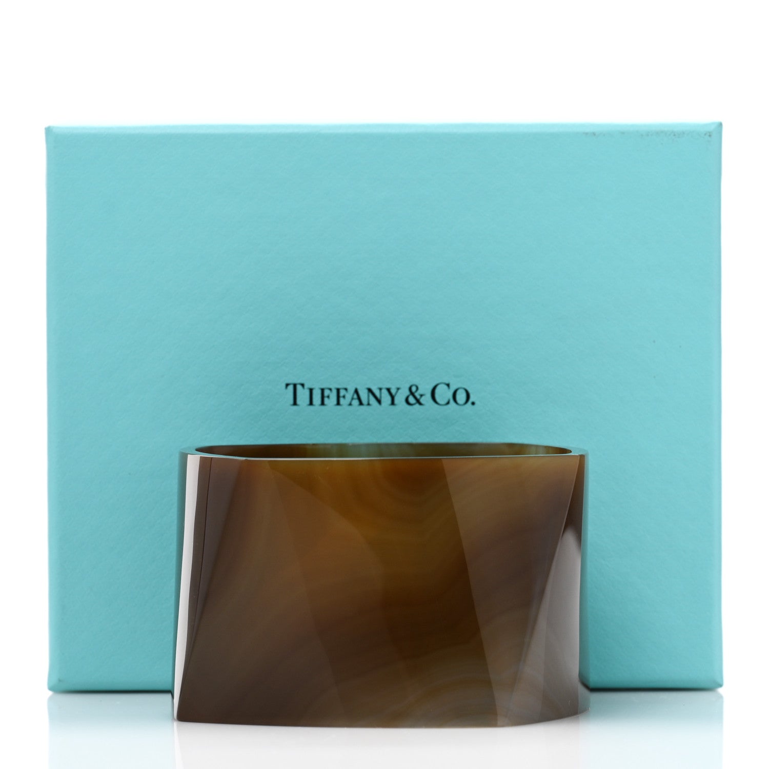 Tiffany Brown Agate Frank Gehry Torque Wide Bangle Bracelet 4 of 4