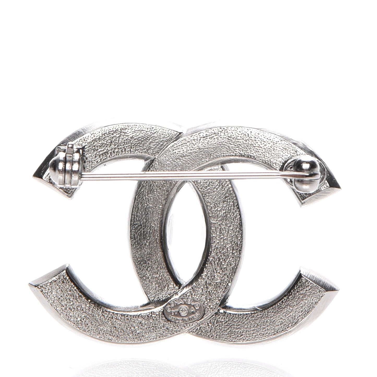 Baguette Crystal CC Brooch Silver Black