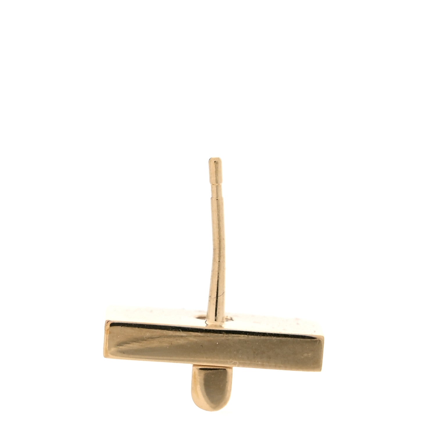 Chanel Metal Rectangle Logo Earrings Gold 6 of 7