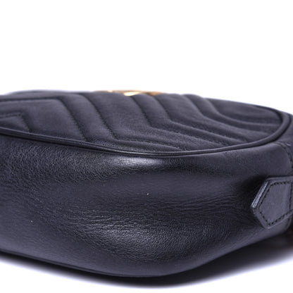 Gucci Calfskin Matelasse Mini GG Marmont Chain Shoulder Bag Black 7 of 13