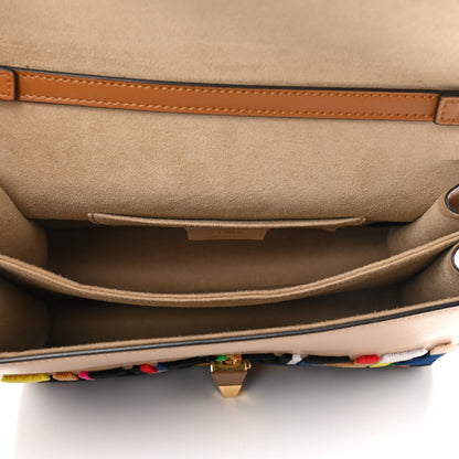 Fendi Vitello Liberty Velvet FF Multicolor Kan I Shoulder Bag Multicolor Cuoio 5 of 12