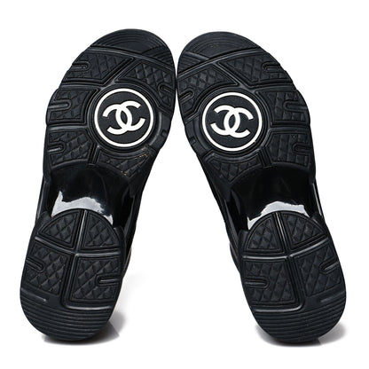 Chanel Toile Suede Calfskin CC Sneakers 37 Black 5 of 7