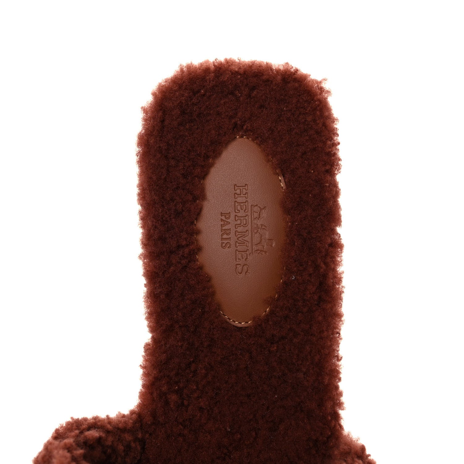 Hermes Woolskin Oran Sandals 37.5 Cognac 7 of 8