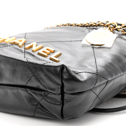 Chanel Shiny Calfskin Quilted Mini Chanel 22 Black 10 of 10