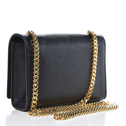 Saint Laurent Grain De Poudre Small Monogram Kate Satchel Black 3 of 12