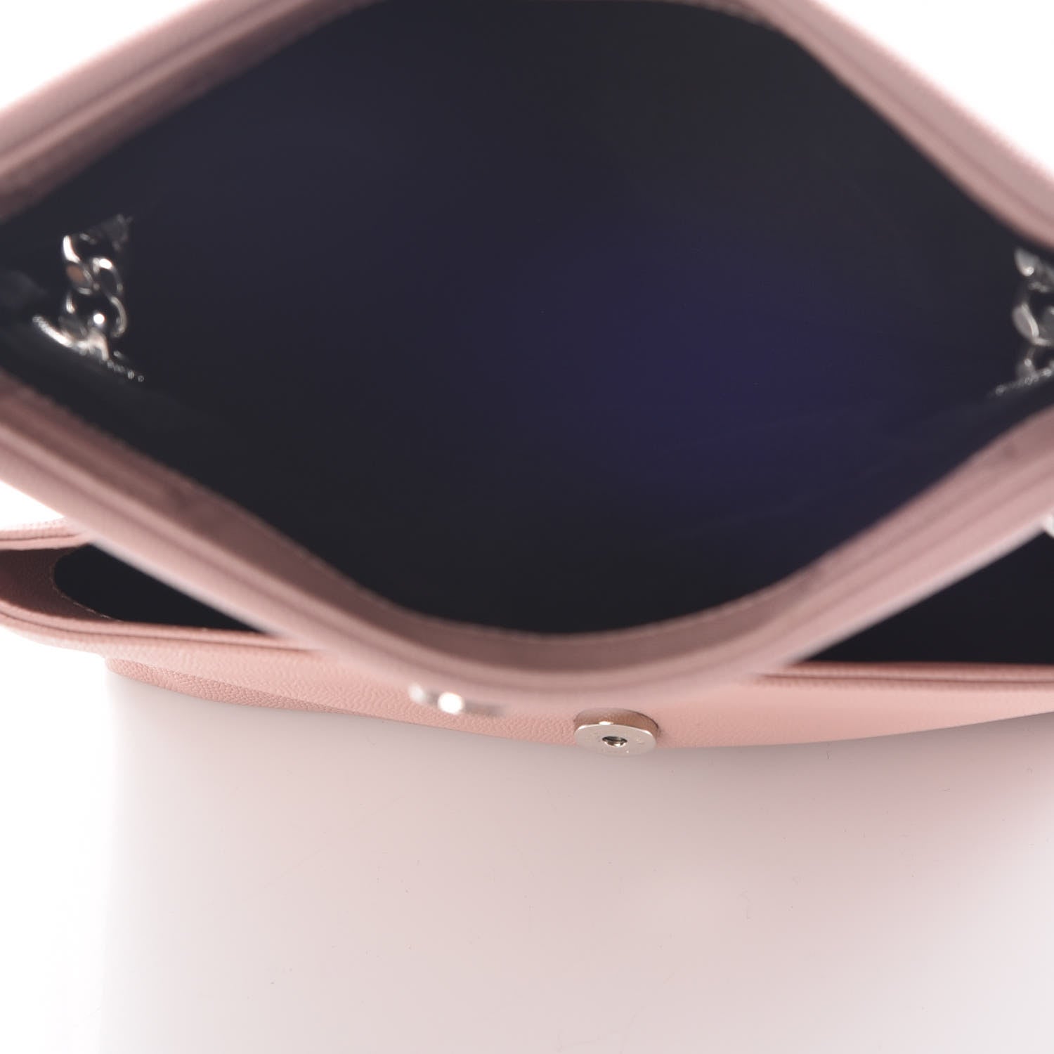 Saint Laurent Grain De Poudre Small West Hollywood Monogram Fold-Over Bag Pale Blush 8 of 11
