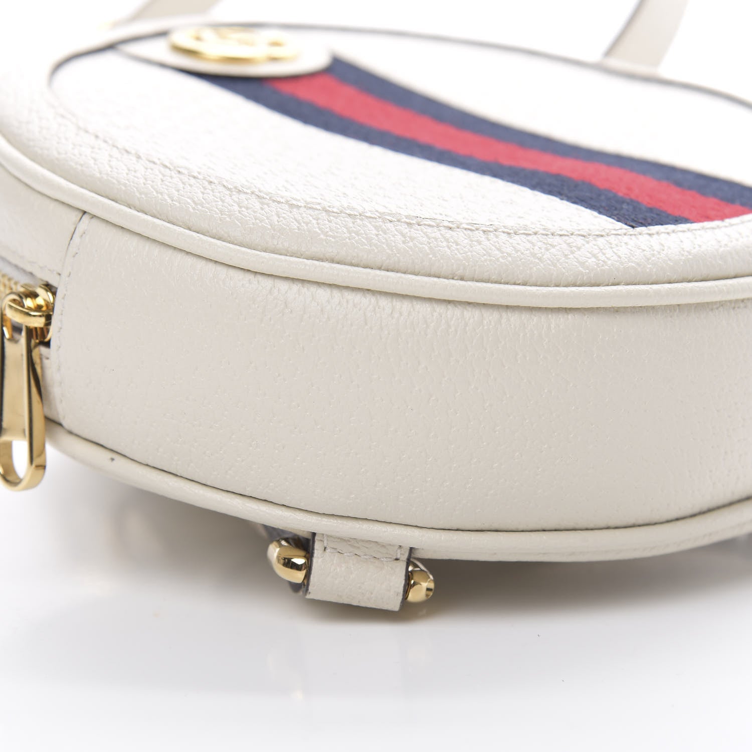 Gucci Textured Calfskin Web Mini Ophidia Round Backpack Mystic White 8 of 10