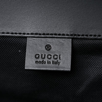 Gucci Soft GG Supreme Monogram Appia Calfskin Web Double Buckle Backpack Black 6 of 10