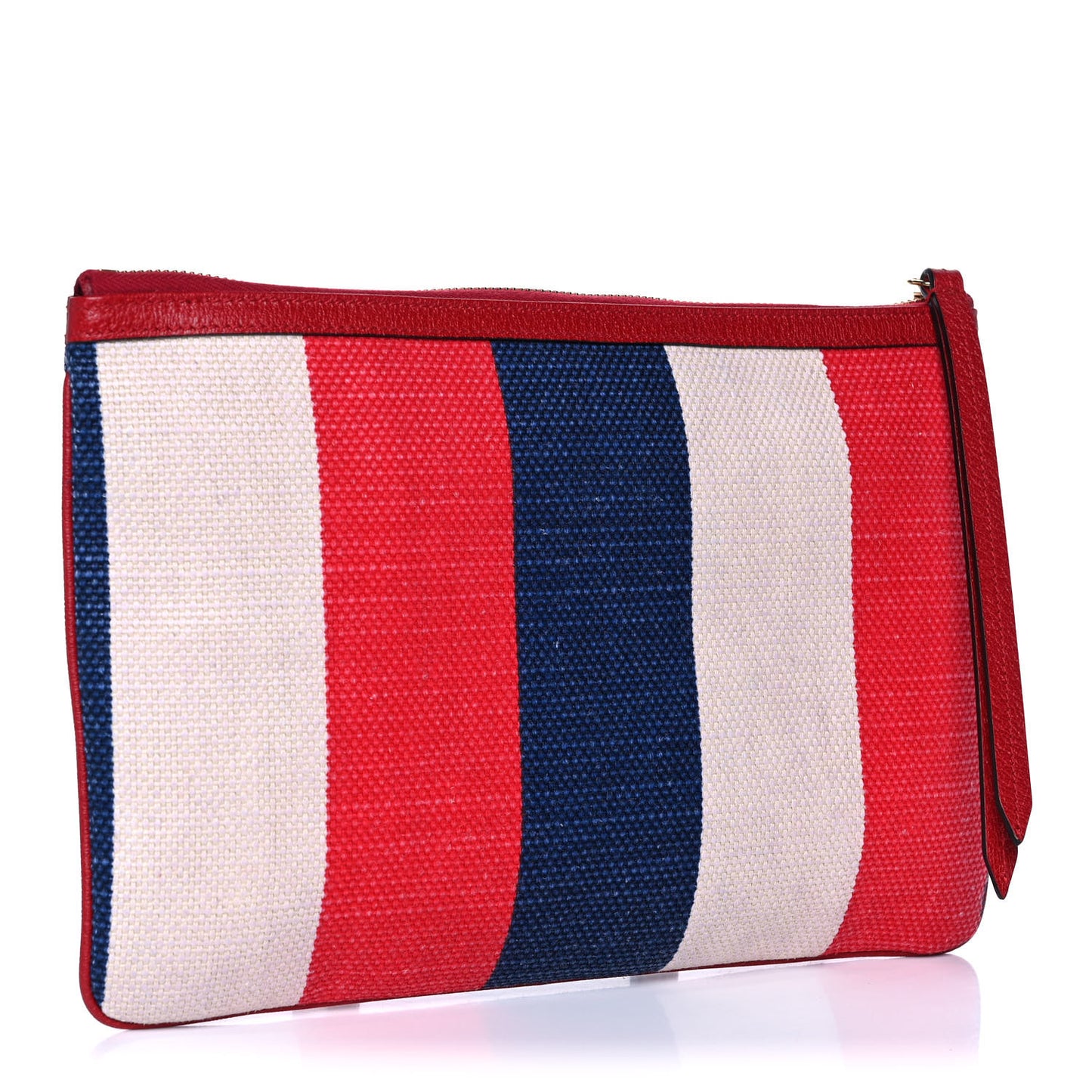 Canvas Sylvie Stripe Logo Zip Pouch Mystic White Hibiscus Red Maritime