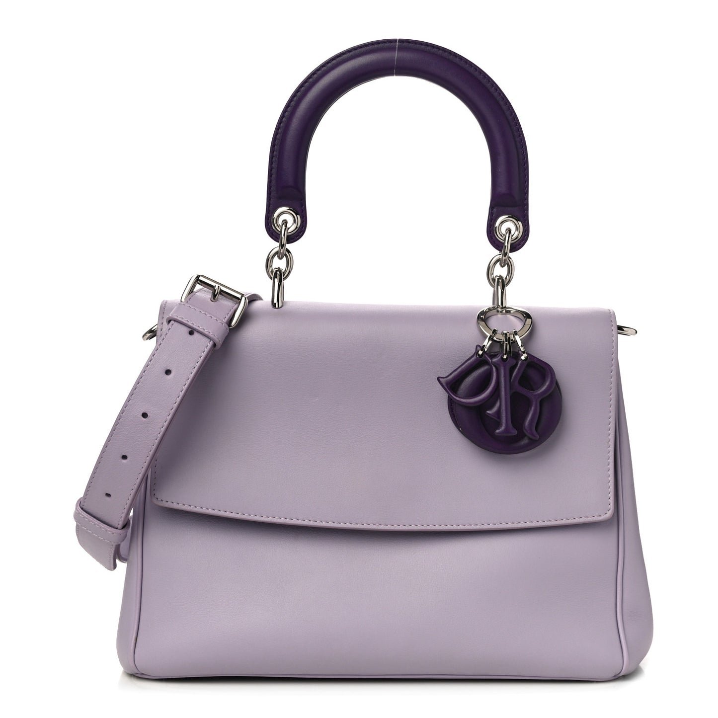 Smooth Calfskin Bi-Color Small Be Dior Flap Lilac Purple