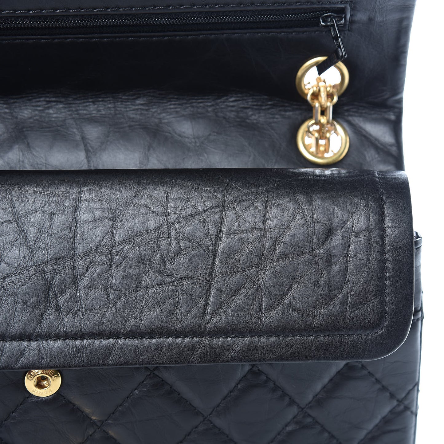 Aged Calfskin Quilted 2.55 Reissue 226 Flap Black