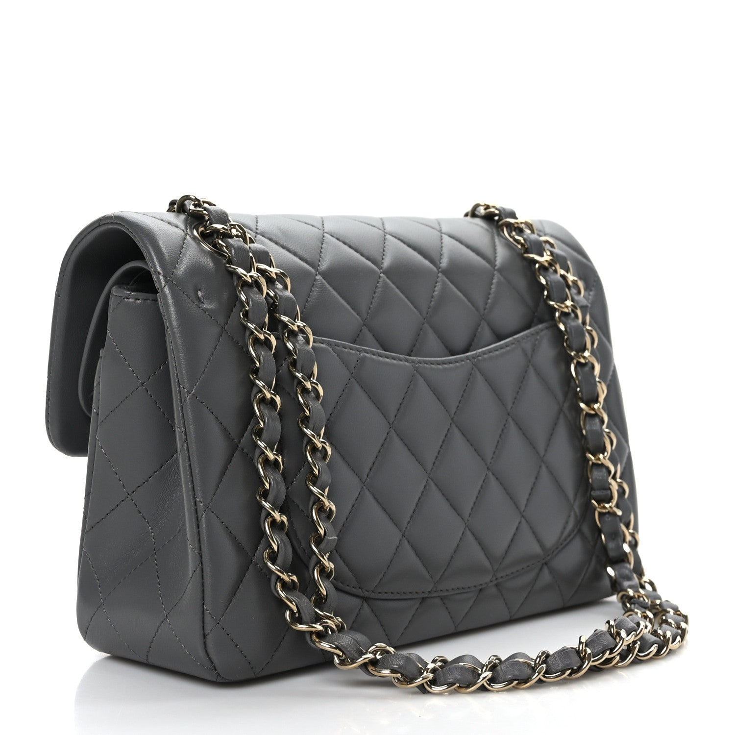Chanel Lambskin Quilted Small Double Flap Grey 3 of 9