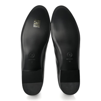 Chanel Lambskin Patent Cap Toe Ballerina Flats 41 Black 5 of 9