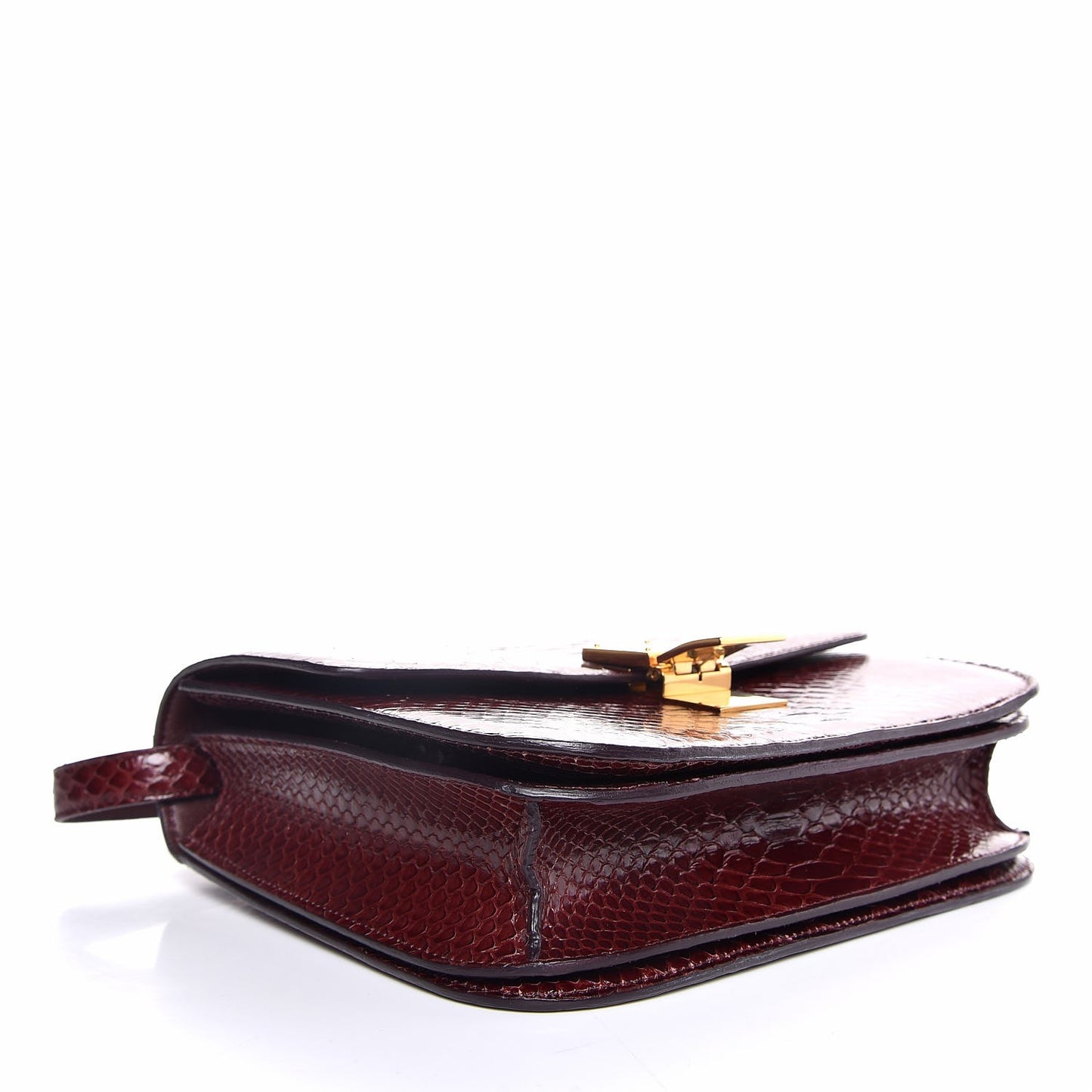 Python Medium Classic Box Flap Bag Burgundy