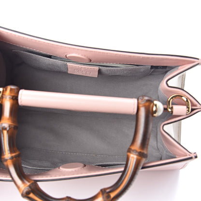 Gucci Nappa Bamboo Web Mini Nymphaea Top Handle Bag Perfect Pink Mystic White 5 of 9