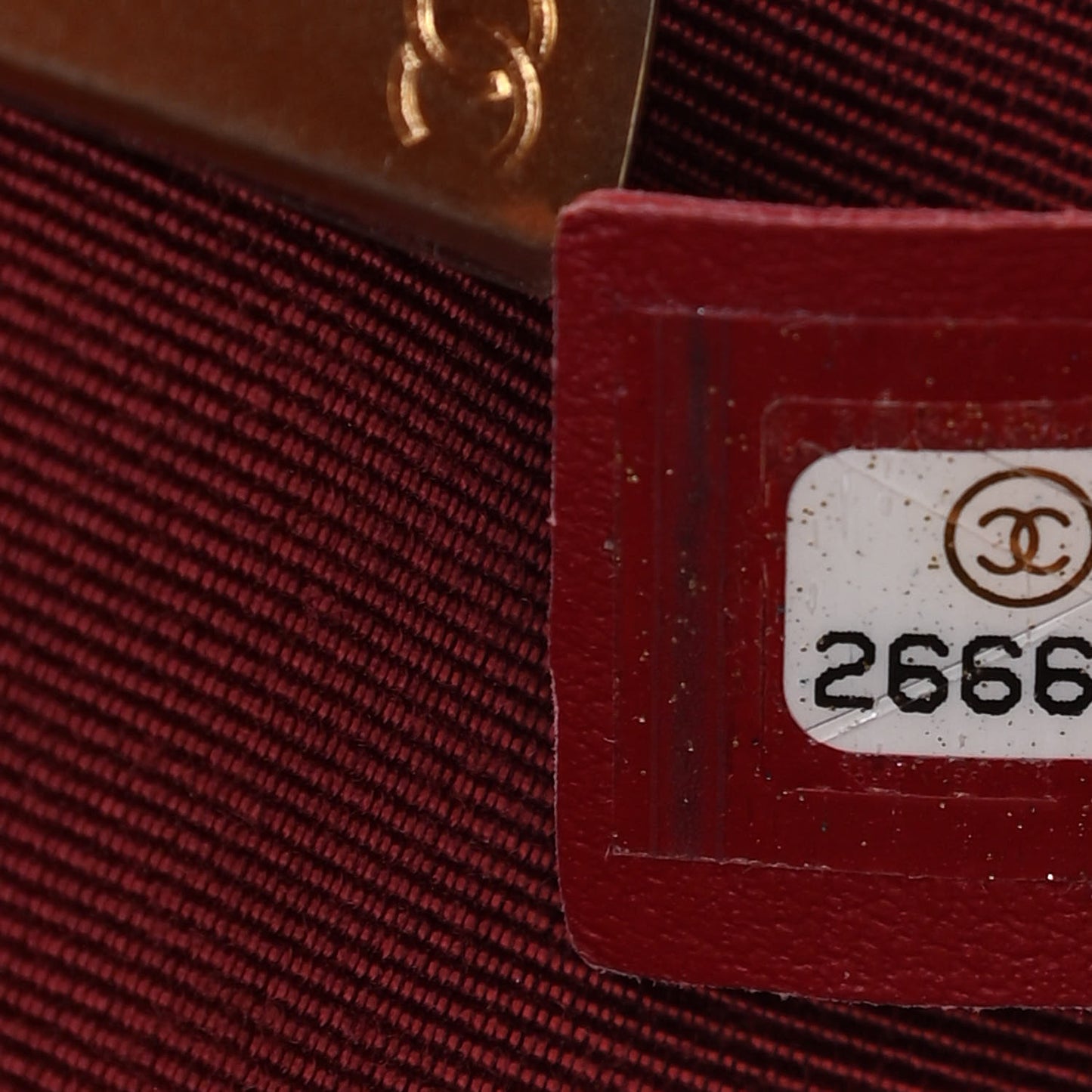 Calfskin Quilted CC Small Vanity Case Dark Red