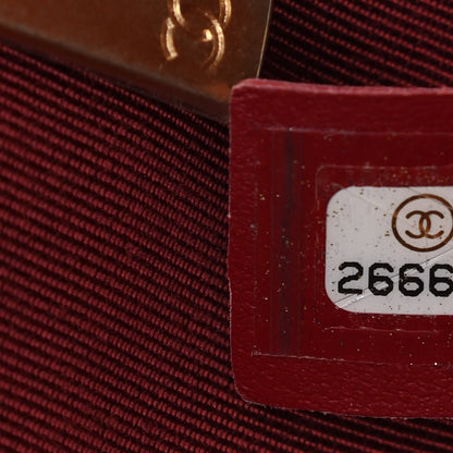 Chanel Calfskin Quilted CC Small Vanity Case Dark Red 8 of 12