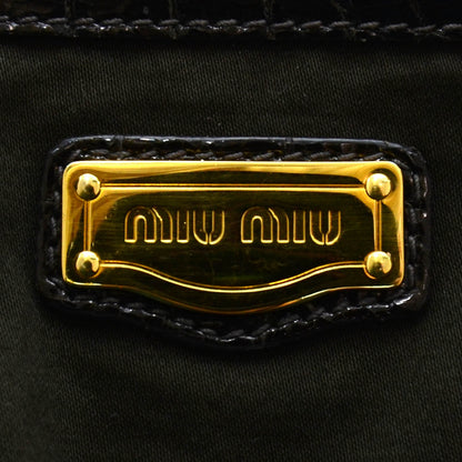 Miu Miu Calfskin Crocodile Embossed St Cocco Shopping Tote Moro 5 of 7