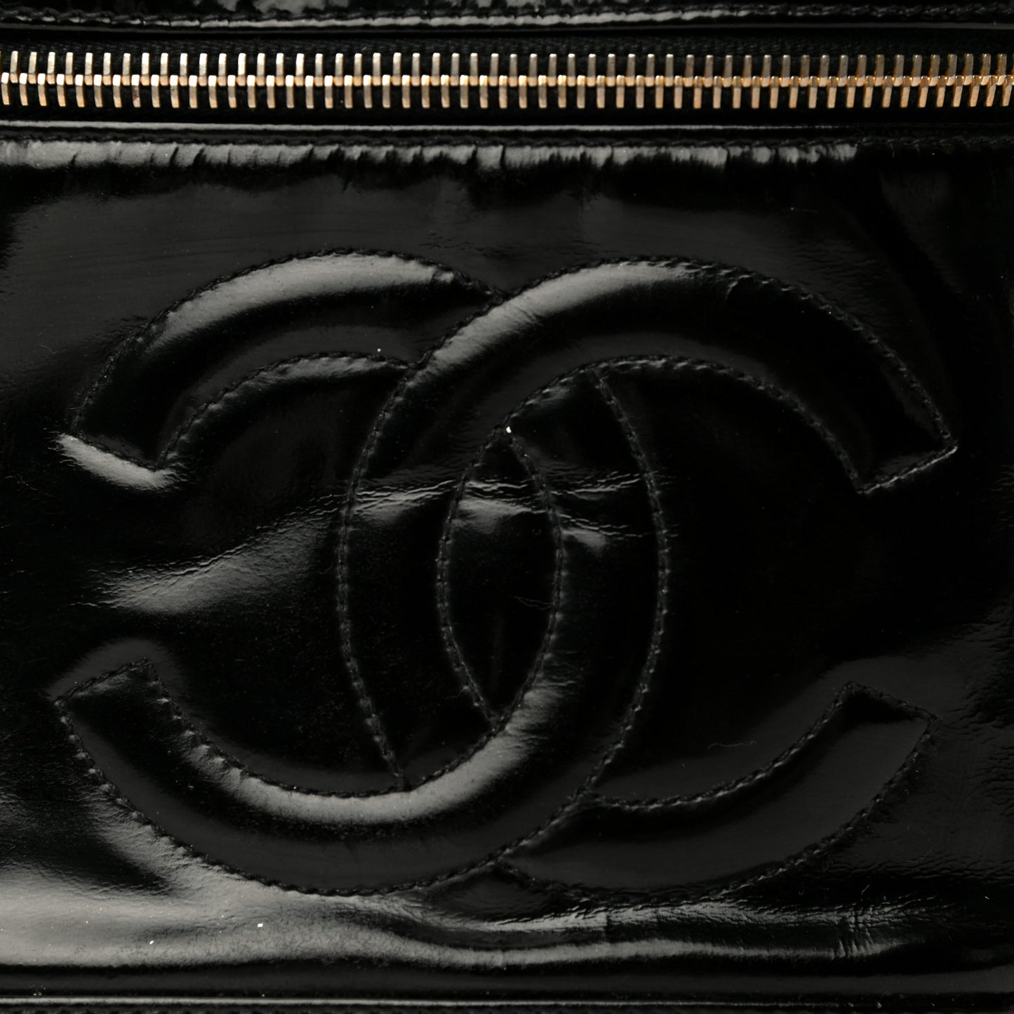 Patent Vanity Cosmetic Case Black