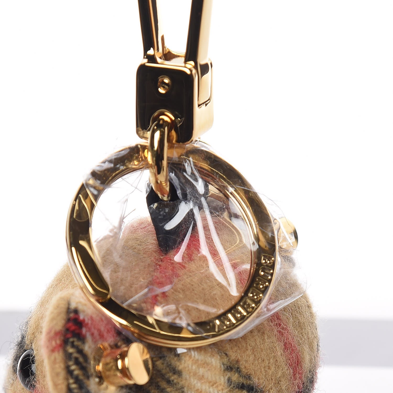 Burberry Cashmere Vintage Check Pearl Thomas Bear Bag Charm Antique Yellow 3 of 5