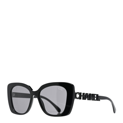 Chanel Acetate Strass Polarized Square Sunglasses 5422-B Black 1 of 7