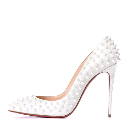 Christian Louboutin Patent Follies Spikes 100 Pumps 39 White 1 of 9