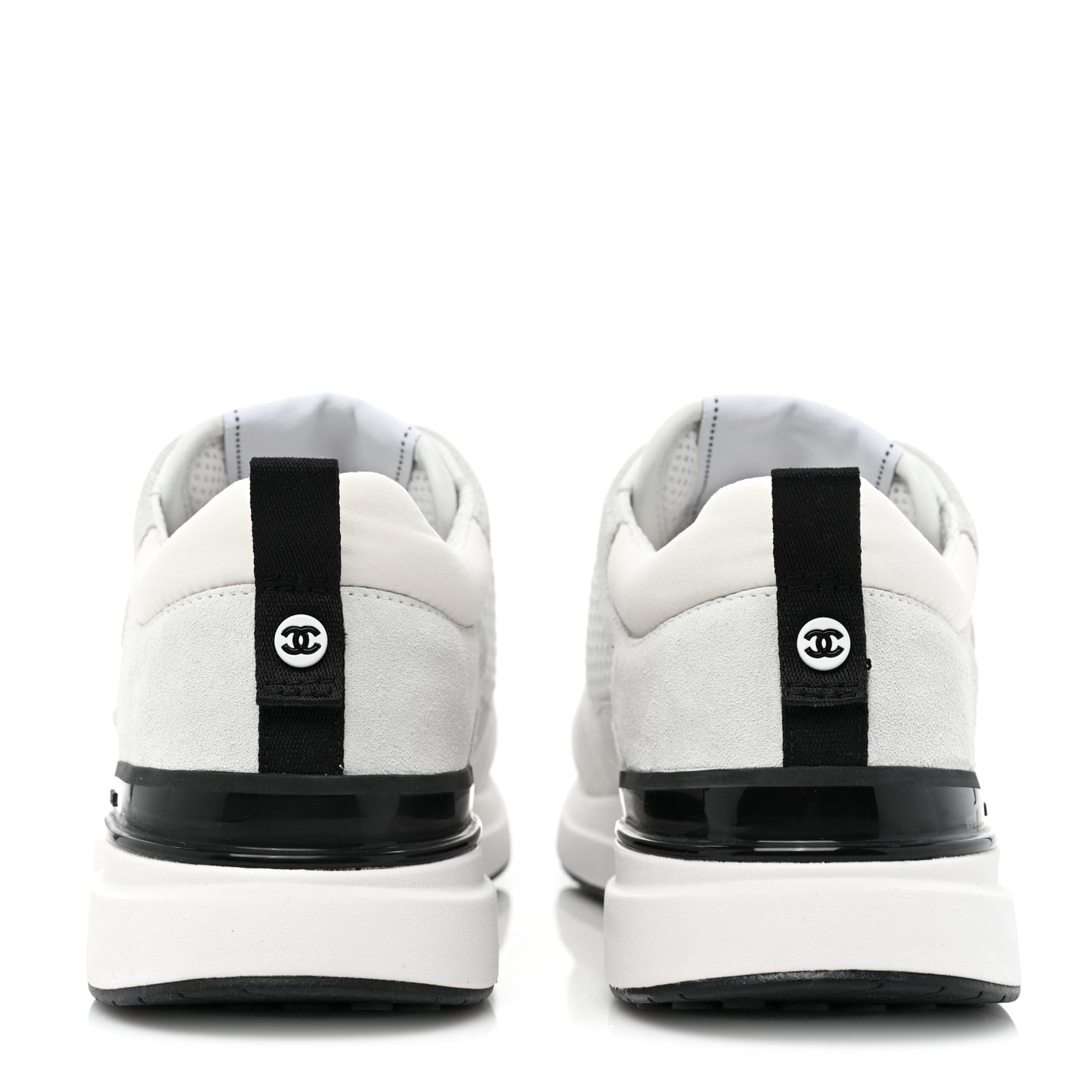 Calfskin Mesh Lycra Suede Womens Logo Sneakers 39 White