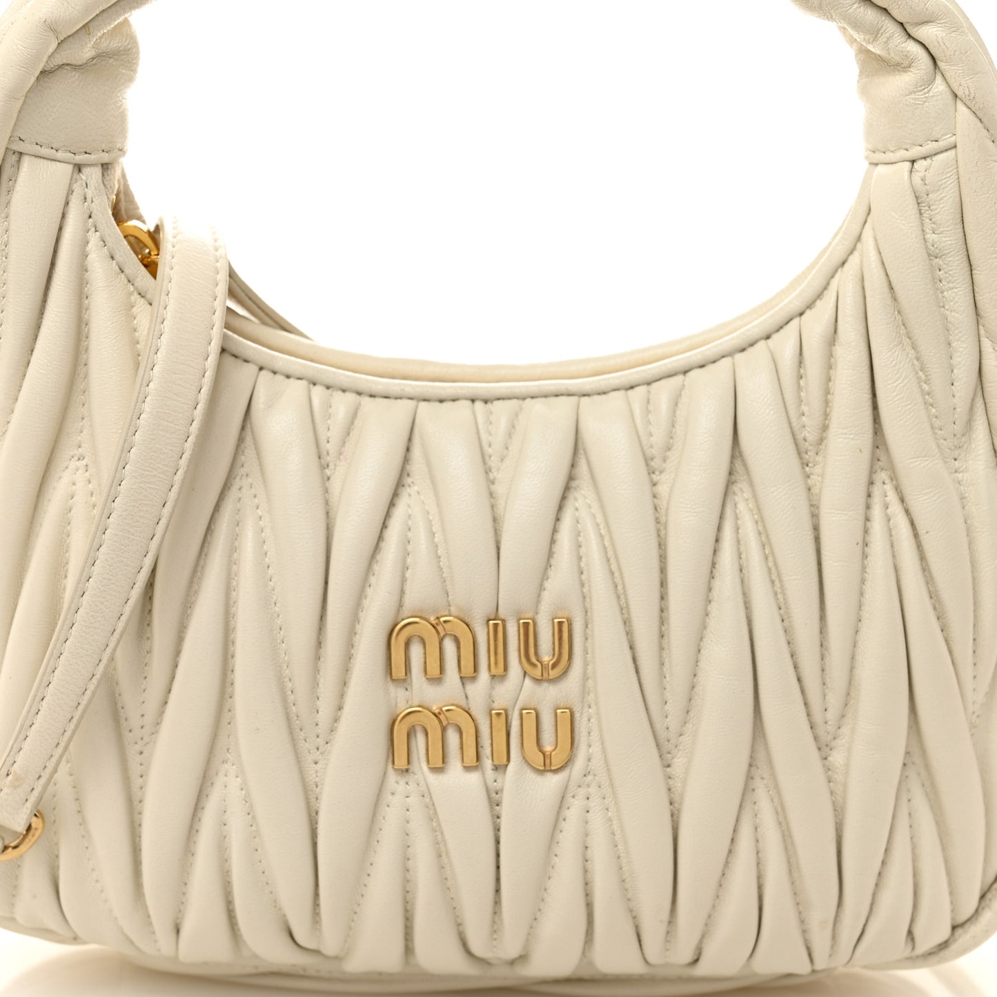 Nappa Matelasse Small Wander Hobo White