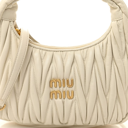Miu Miu Nappa Matelasse Small Wander Hobo White 7 of 9
