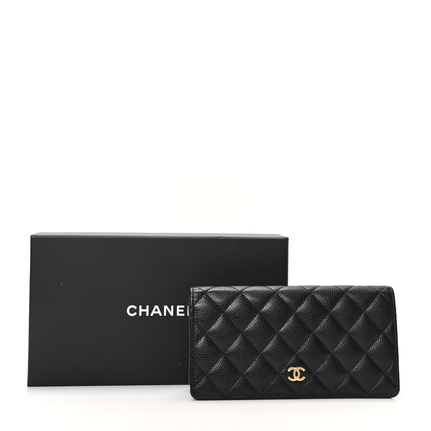 Chanel Caviar Quilted Yen Wallet Black 8 of 8