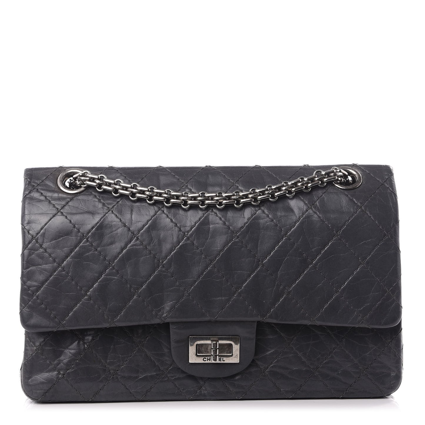 Aged Calfskin Quilted 50th Anniversary 2.55 Reissue 225 Flap Gris
