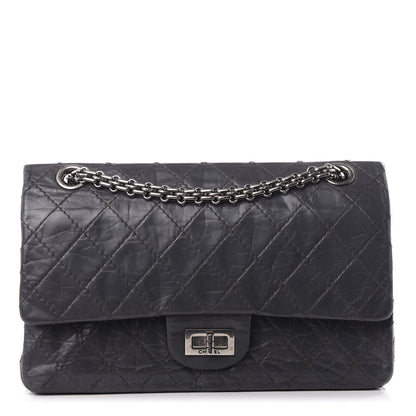 Chanel Aged Calfskin Quilted 50th Anniversary 2.55 Reissue 225 Flap Gris 1 of 9