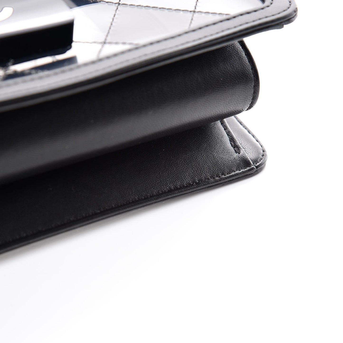 PVC Lambskin Quilted Beauty Lock Flap Black
