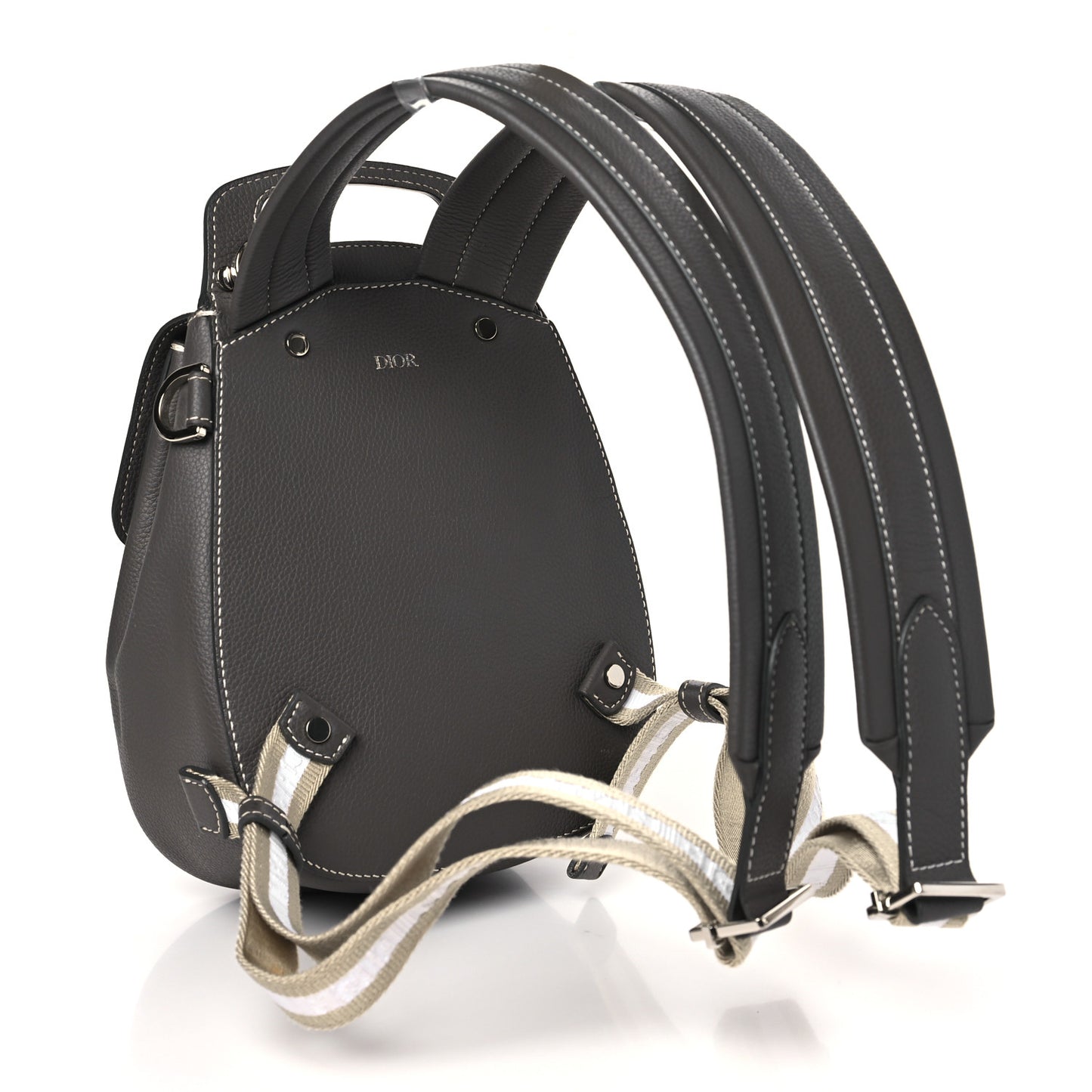 Grained Calfskin Mini Gallop Sling Bag Grey