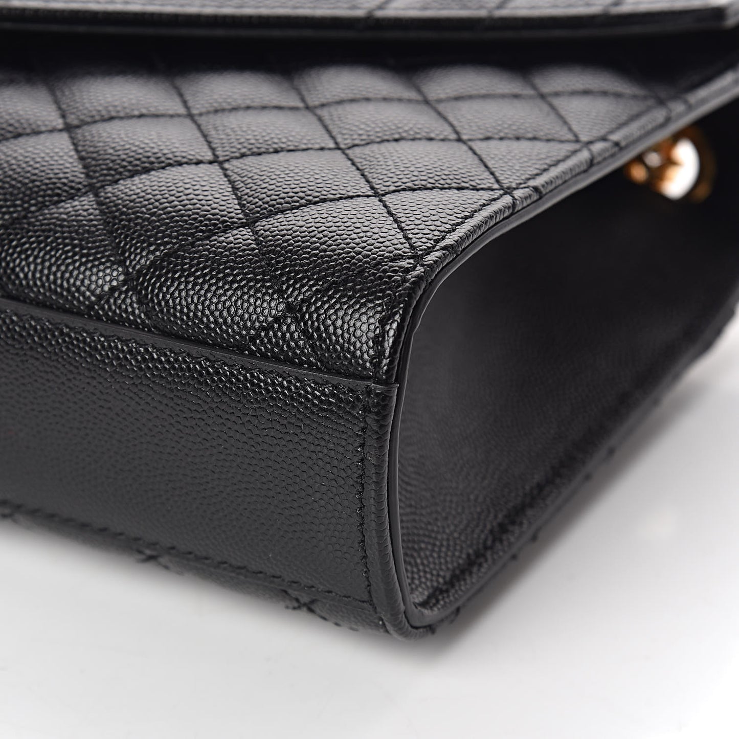 Grain De Poudre Textured Mixed Matelasse Triquilt Medium Monogram Satchel Black