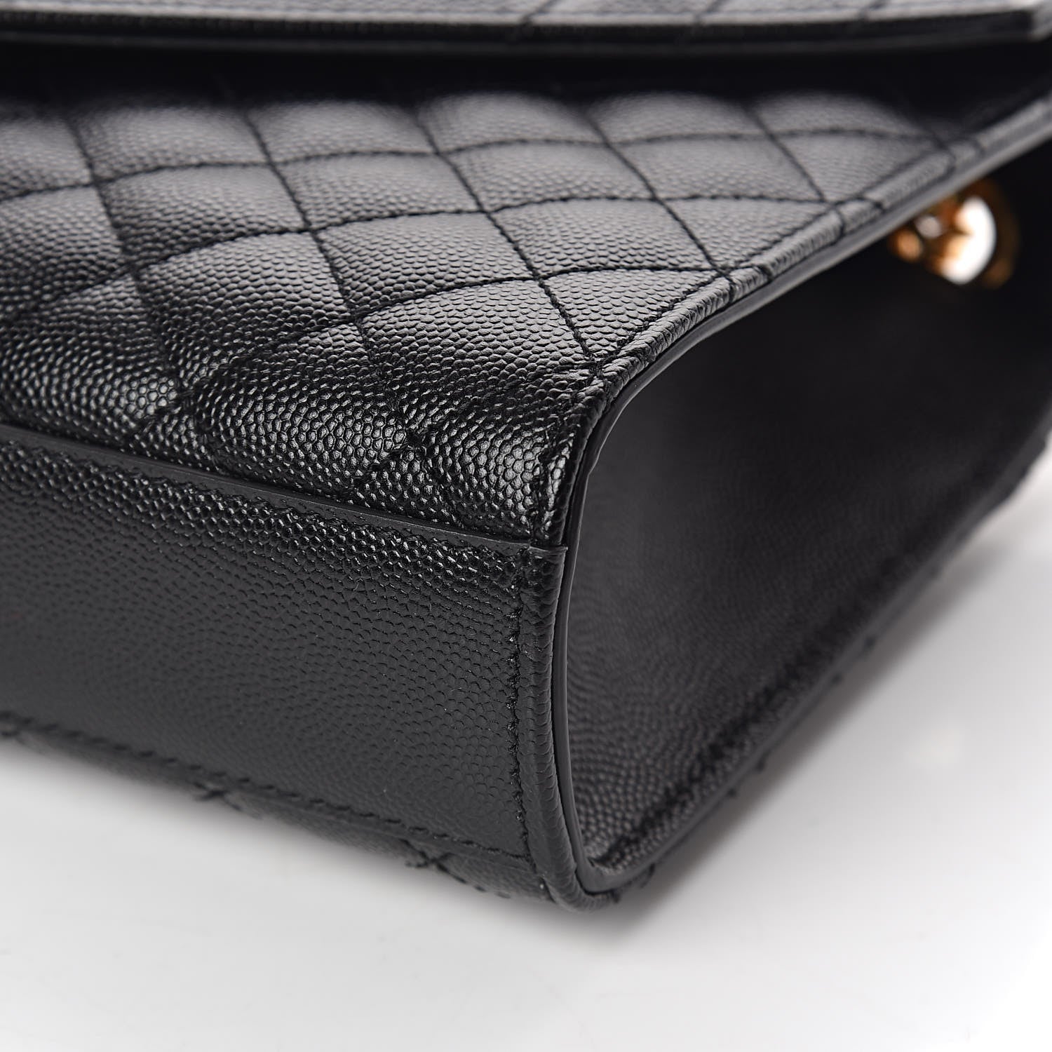 Saint Laurent Grain De Poudre Textured Mixed Matelasse Triquilt Medium Monogram Satchel Black 10 of 11